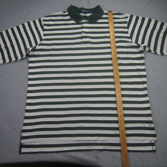 Ralph Lauren Polo Golf Shirt Mens XXL Green Striped Long Sleeve Rugby Preppy - Picture 8 of 12